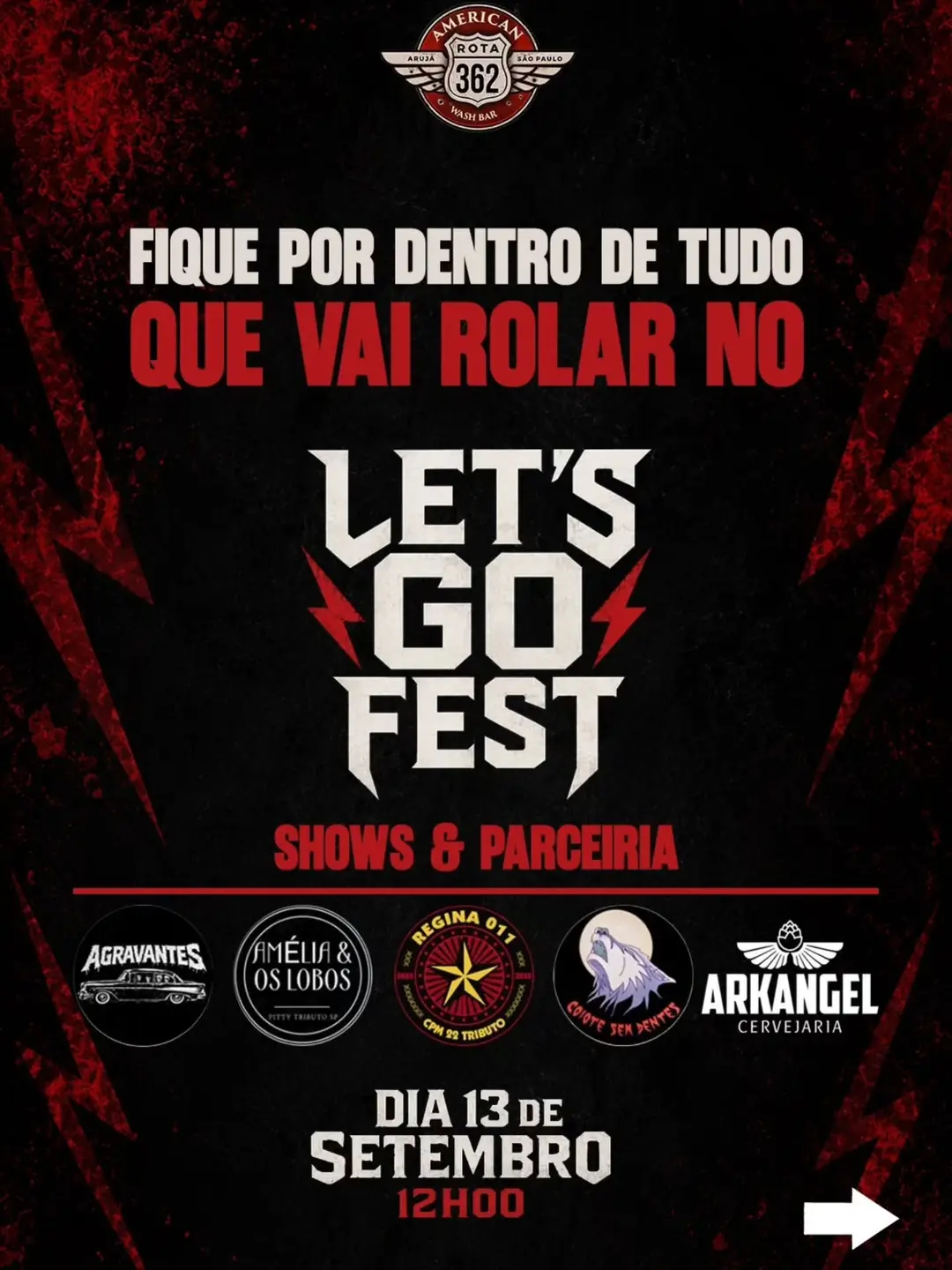 Flyer de Regina 011, Amélia e os Lobos e mais 5 artistas