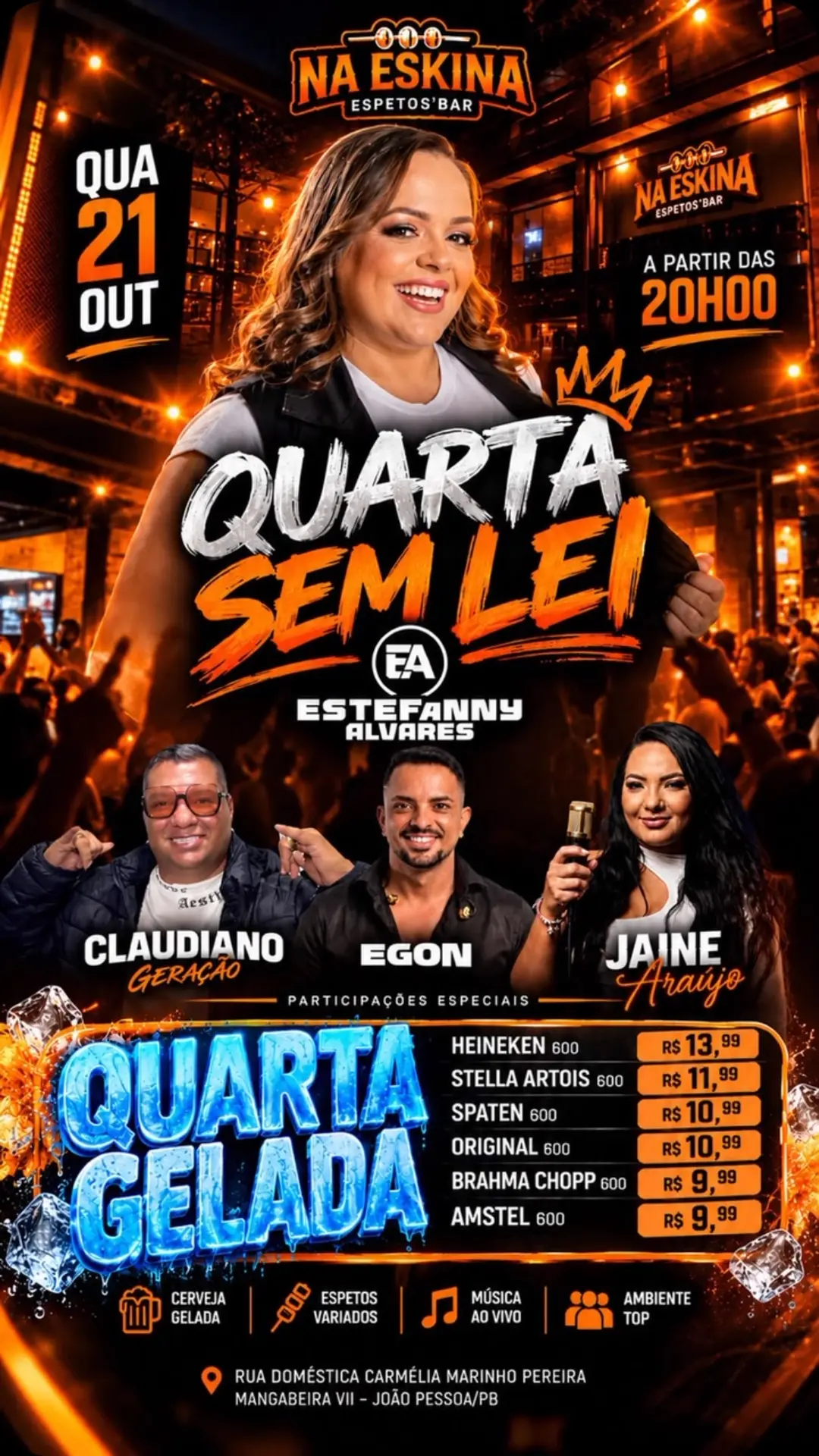 Flyer de Estefanny Alvares, Claudiano Geração e mais 4 artistas
