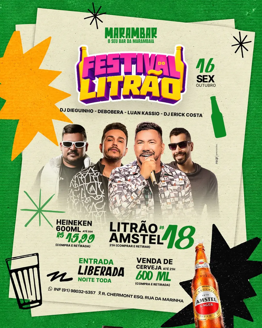 Flyer de De Bobera, DJ Dieguinho, Luan Kassio e DJ Erick Costa