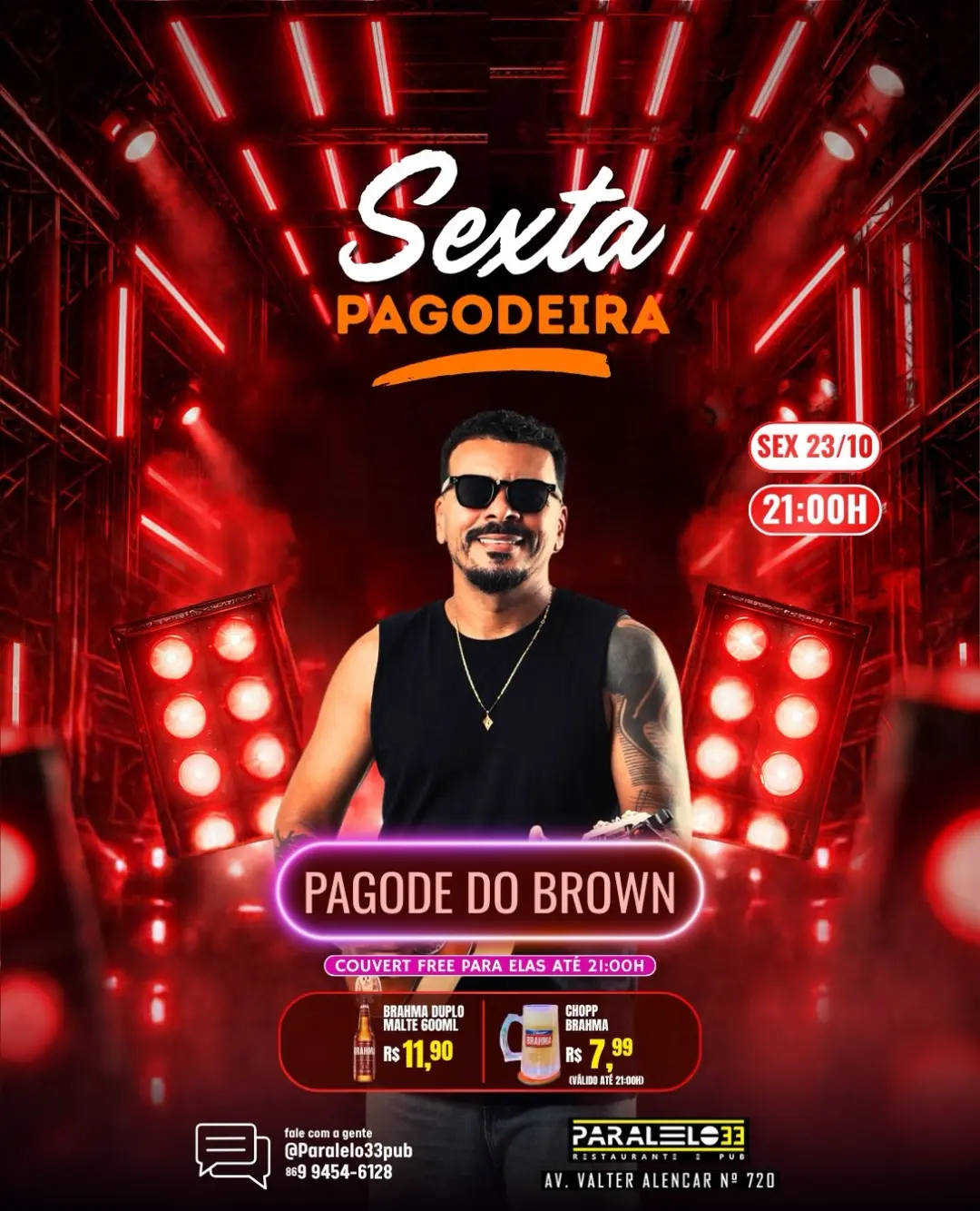 Flyer de Pagode do Brown