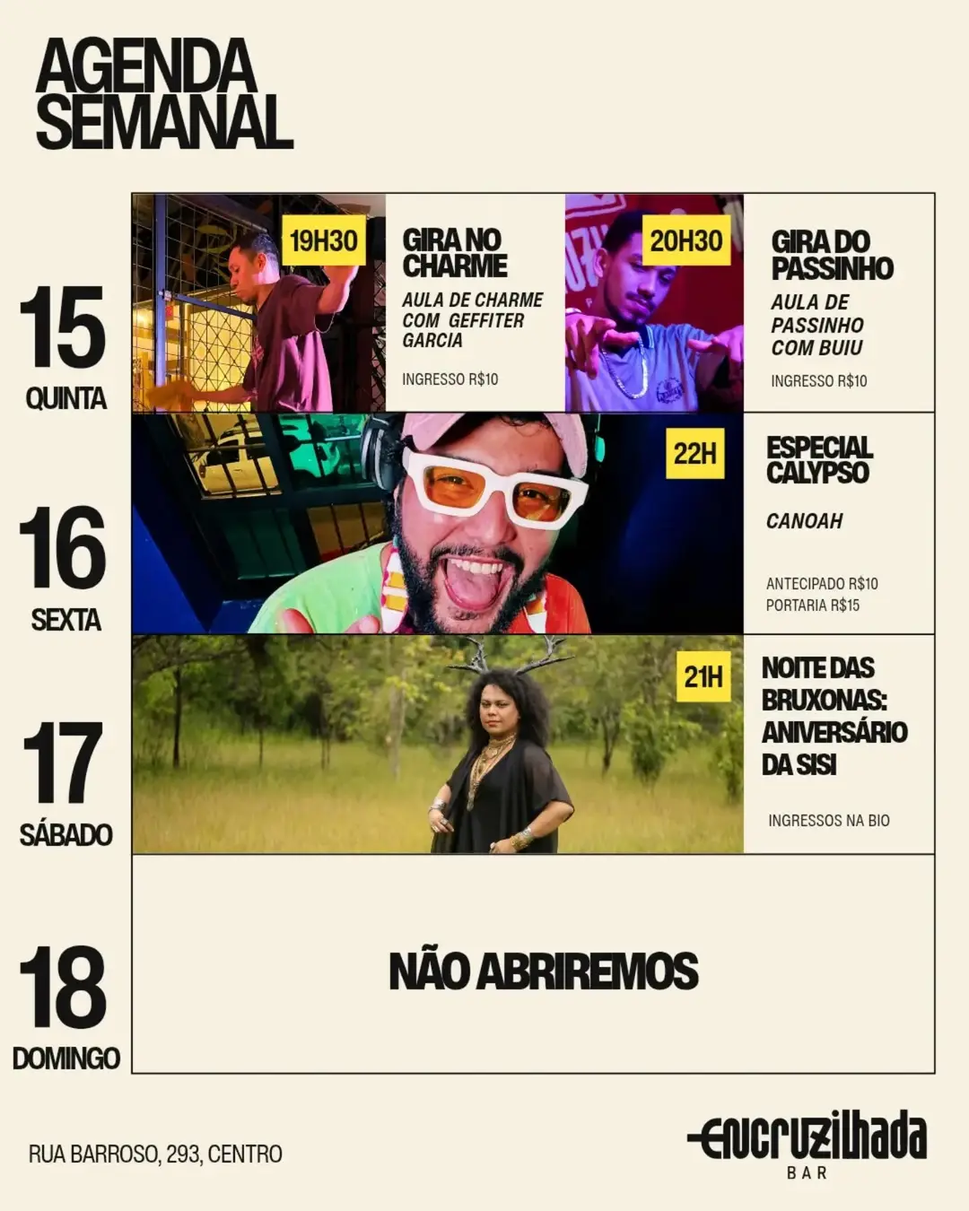 Flyer de Gira no Charme e Gira do Passinho