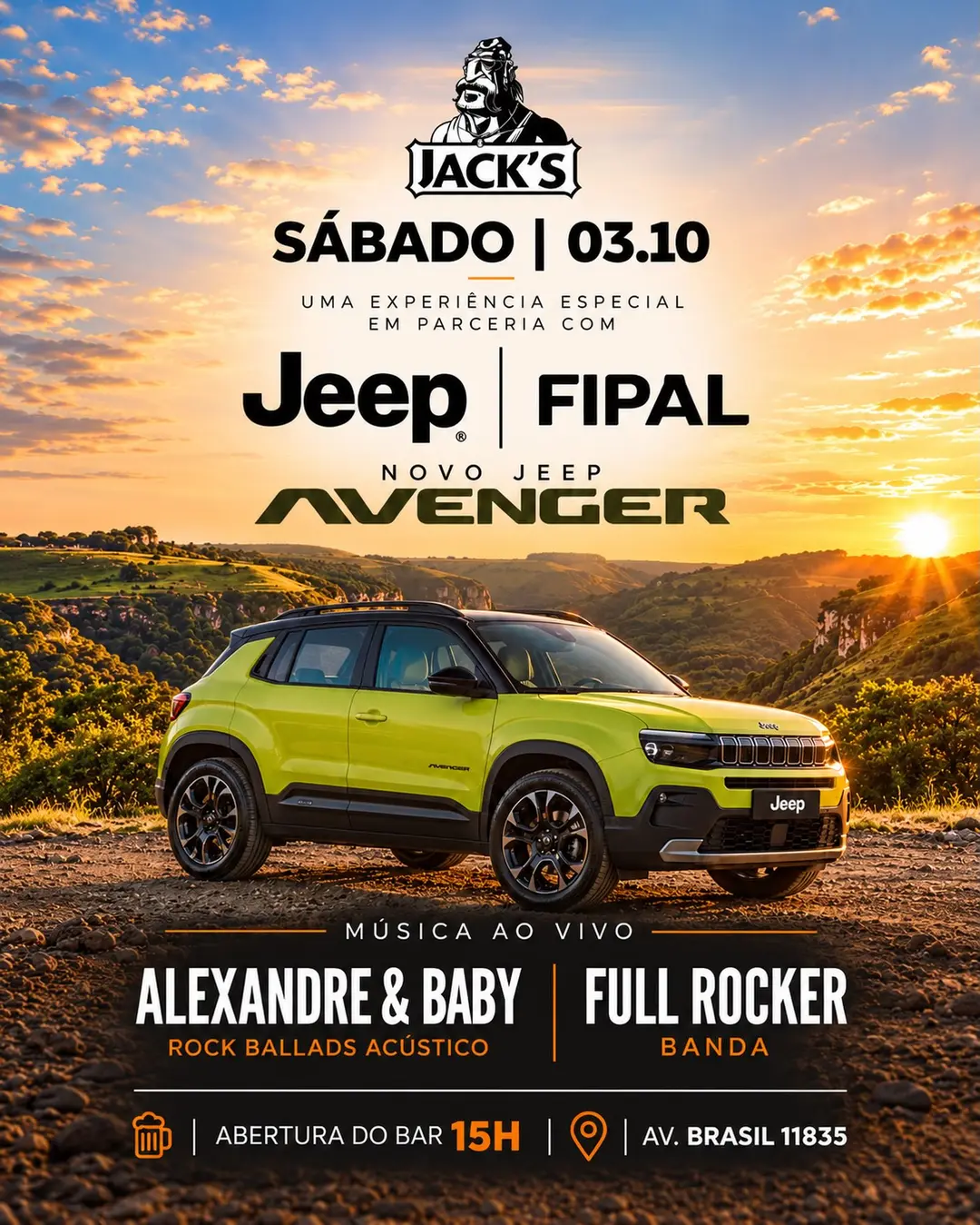Flyer de Banda Full Rocker e Alexandre & Baby