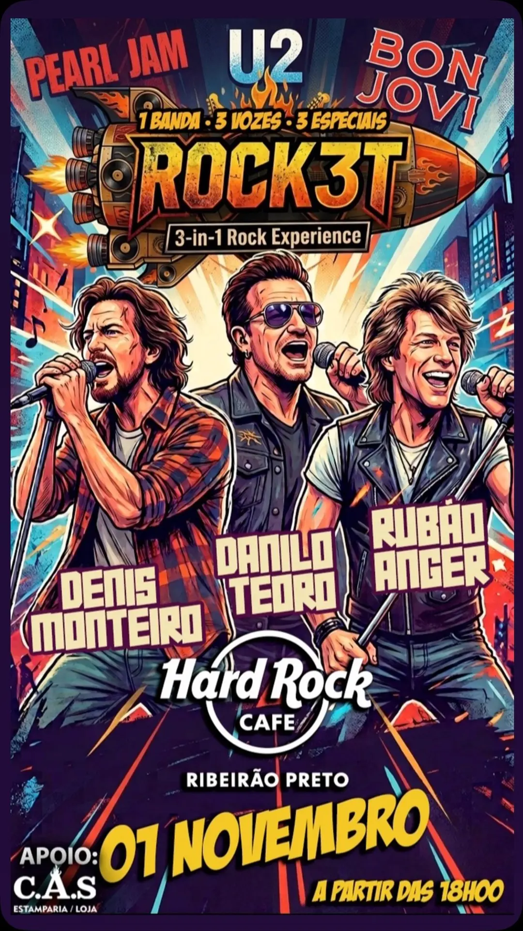 Flyer de Denis Monteiro e Rock3T