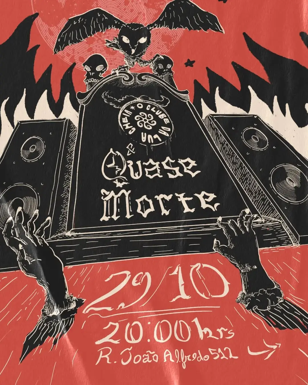 Flyer de Pietro Goida, Quase Morte e clube_da_lua_cheia