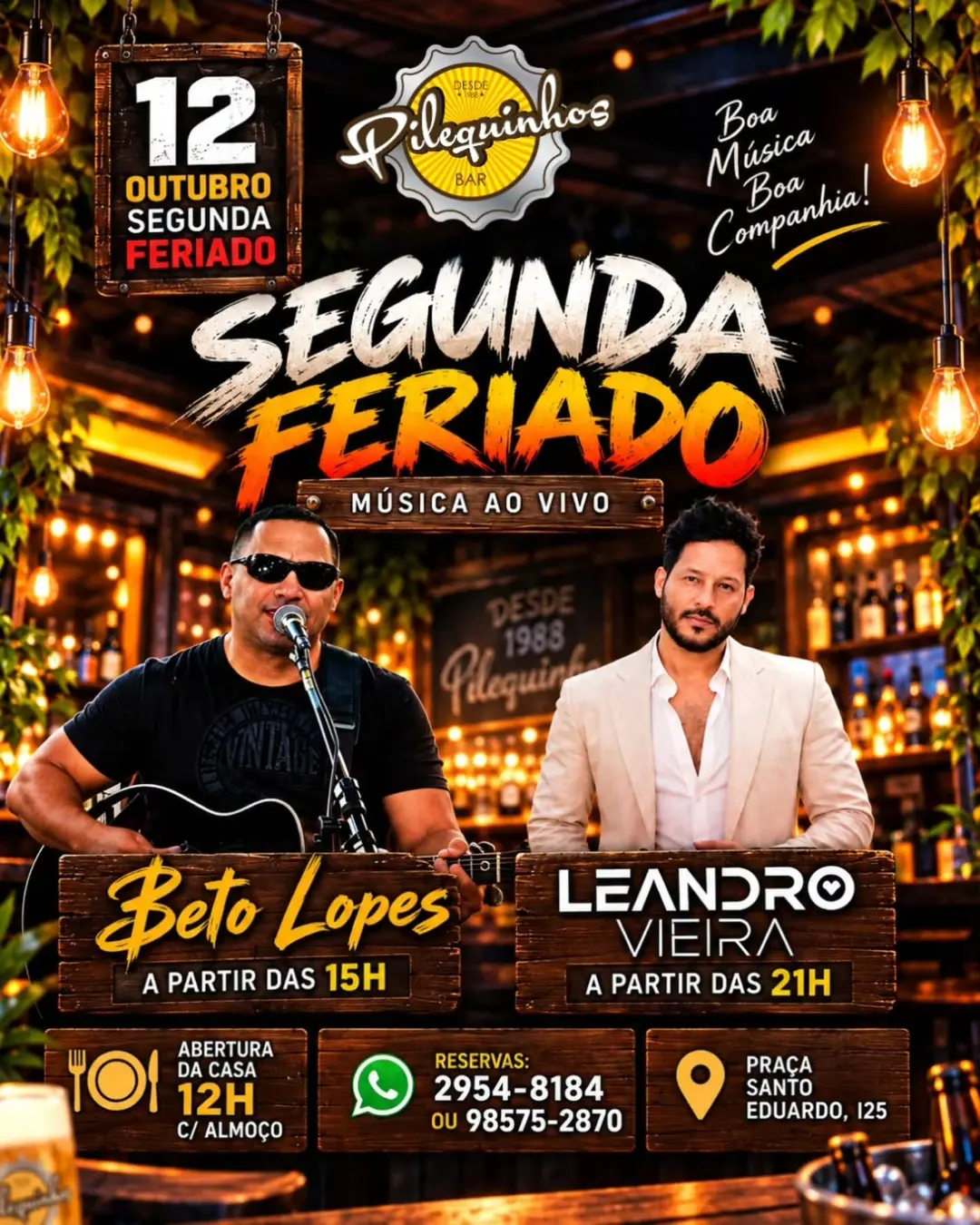 Flyer de Beto Lopes e Leandro Vieira