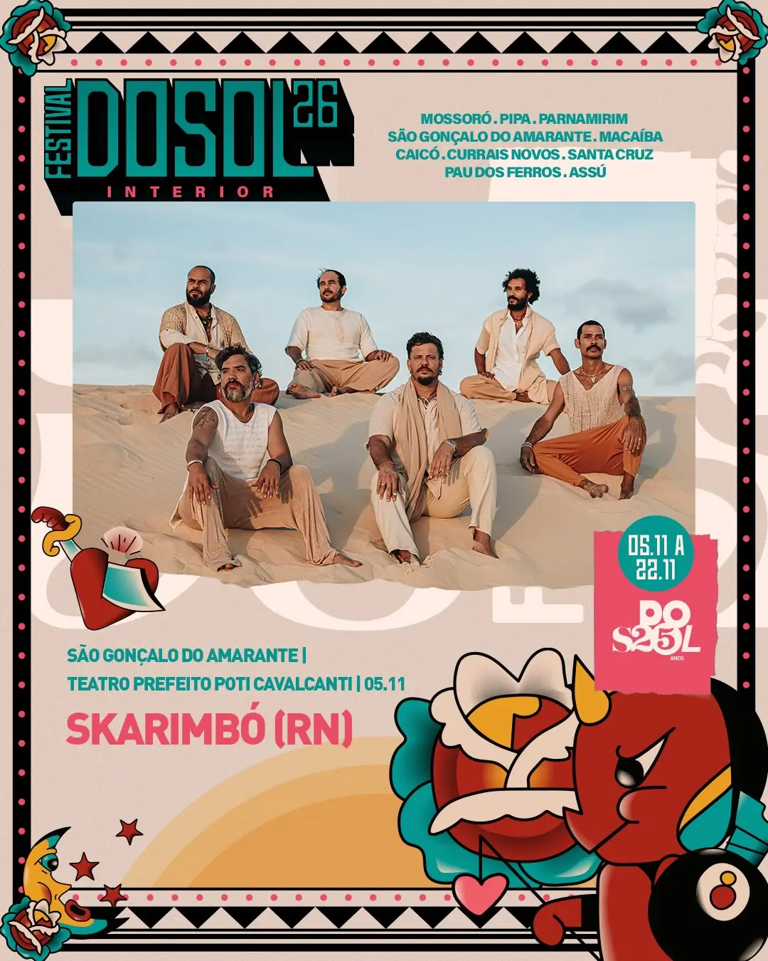 Flyer de Skarimbó e Tiquinha Rodrigues