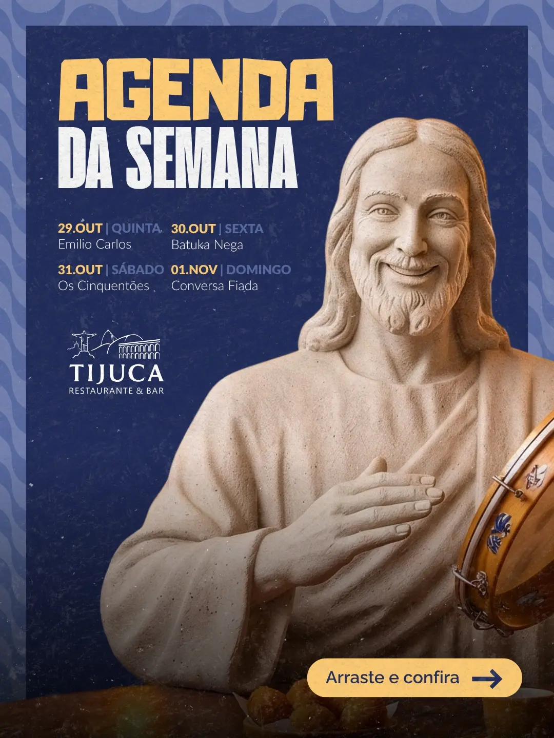 Flyer de Os Cinquentões Samba e MPB