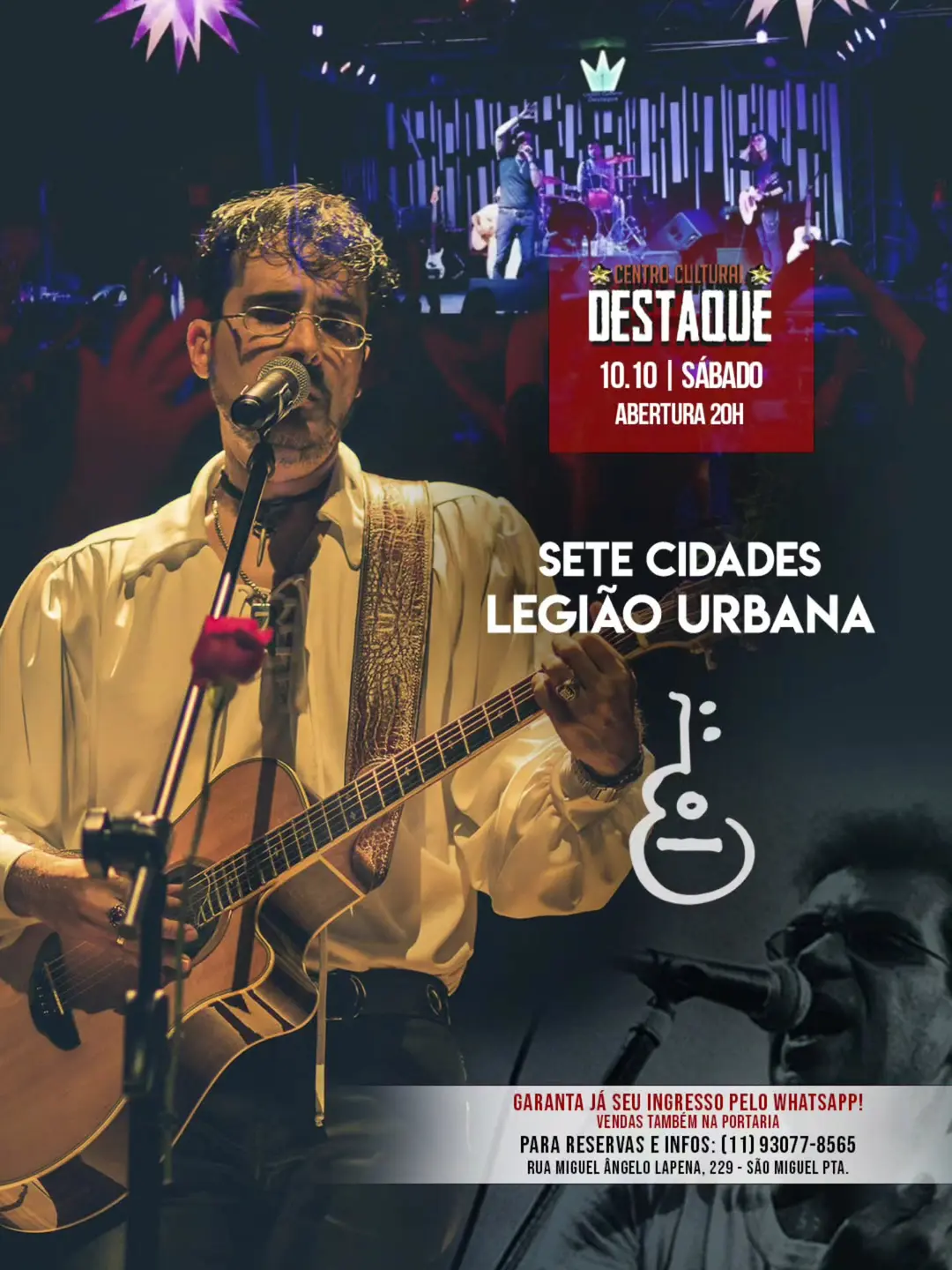 Flyer de Banda Sete Cidades Legião Urbana