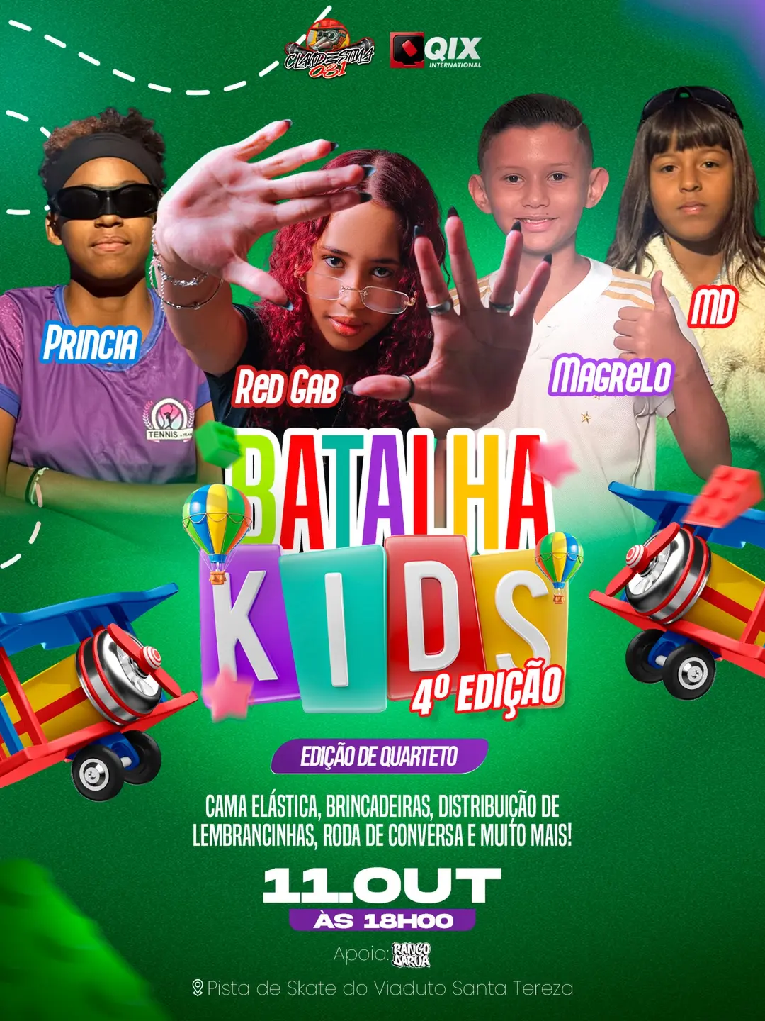 Flyer de Michael Douglas (MD), Princia, Red Gab e Magrelo