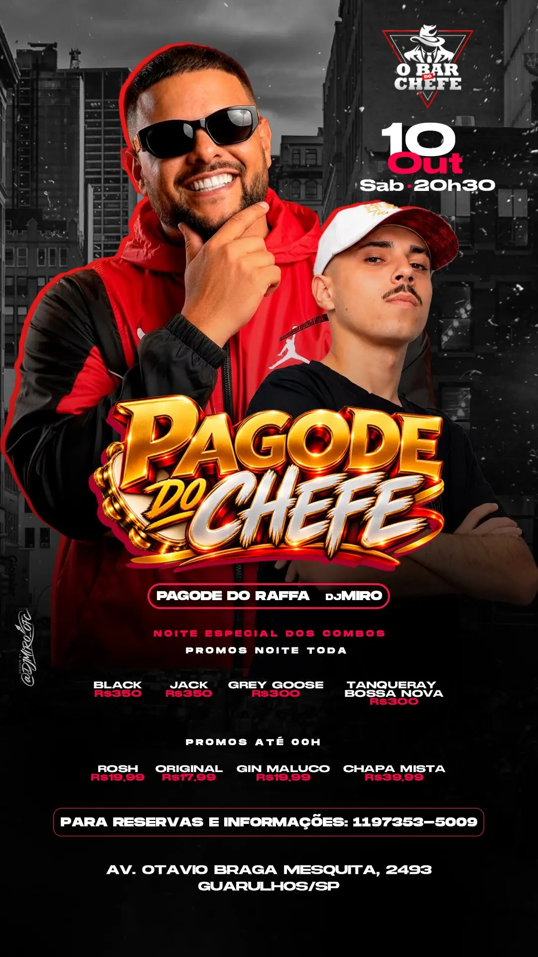 Flyer de Cantor Raffa e DJ Miro