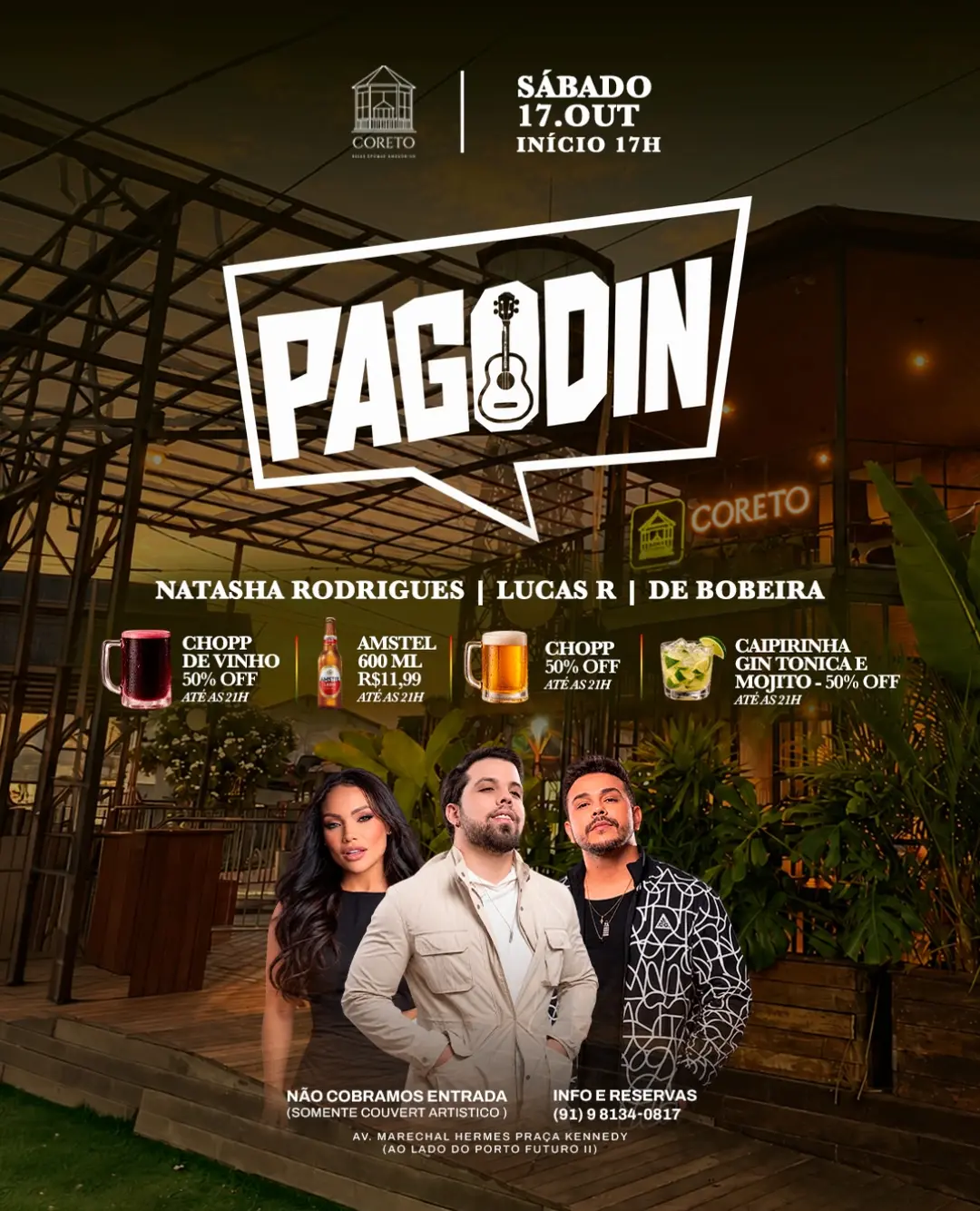 Flyer de Natasha Rodrigues, Lucas R e Grupo de Bobeira