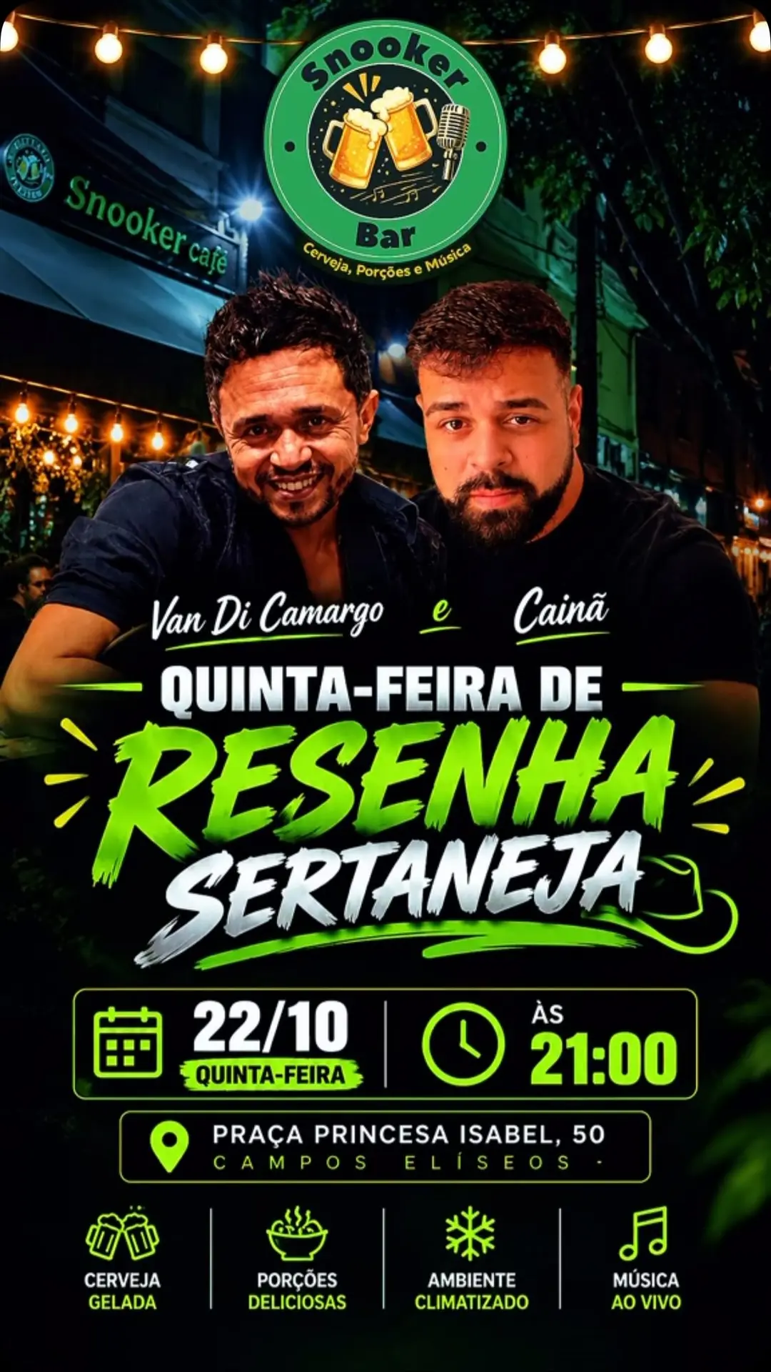 Flyer de Van Di Camargo e Caina