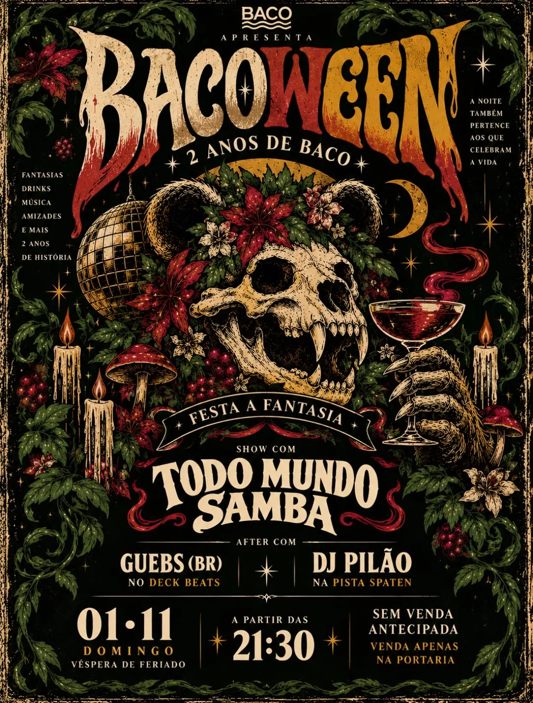 Flyer de Todo Mundo Samba, Deck Beats: GUEBS BR e mais 1 artista