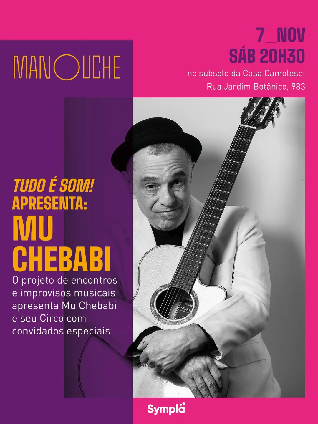 Flyer de Mu Chebabi, Fernando Clark e mais 4 artistas