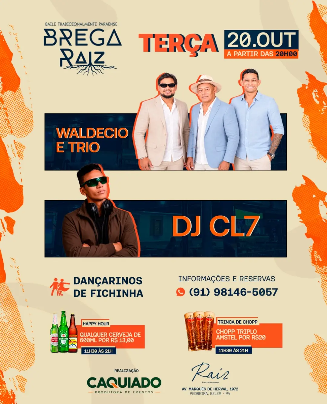 Flyer de Waldecio e Trio e DJ CL7