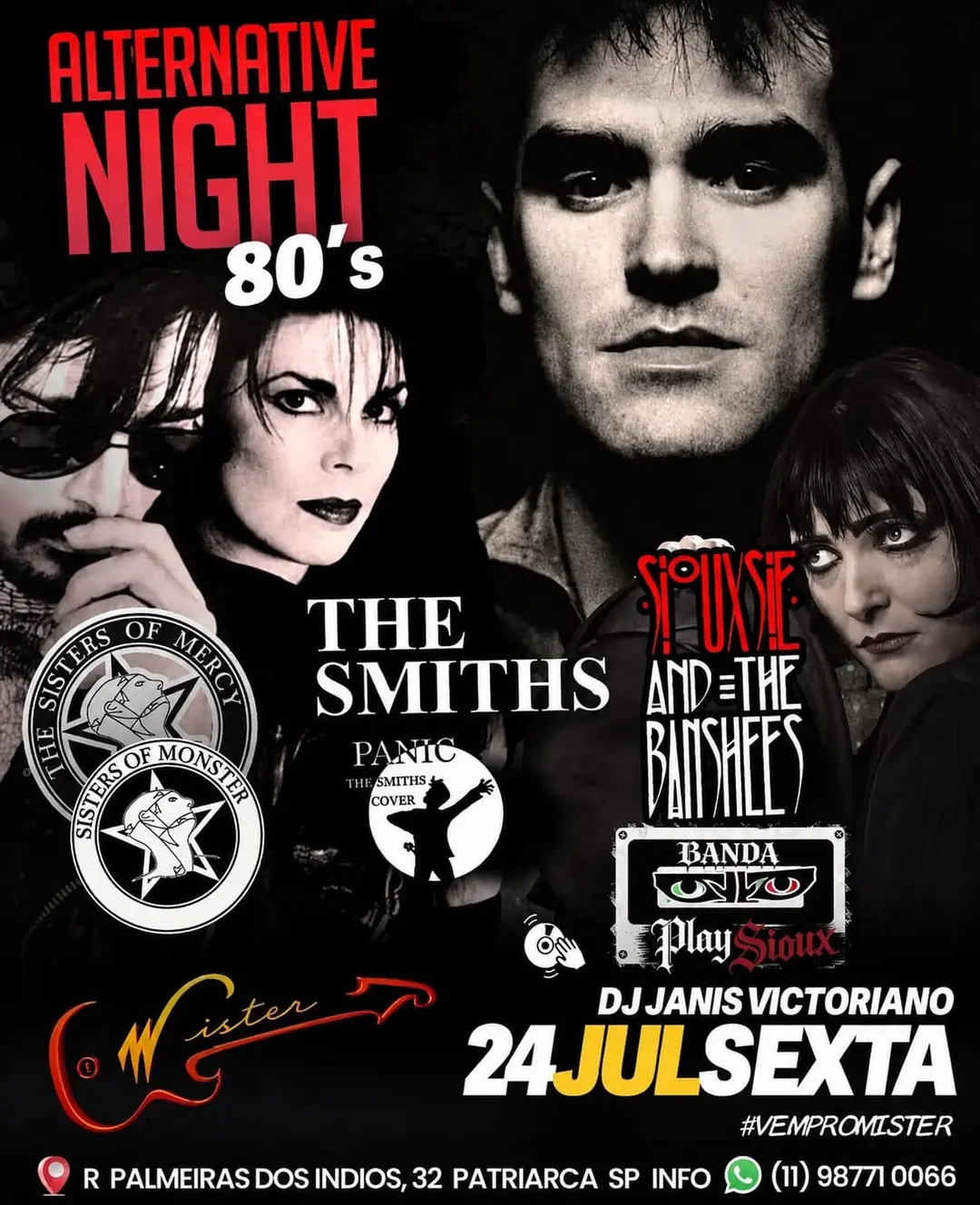 Flyer de Panic, Banda PlaySioux e DJ Janis Victoriano