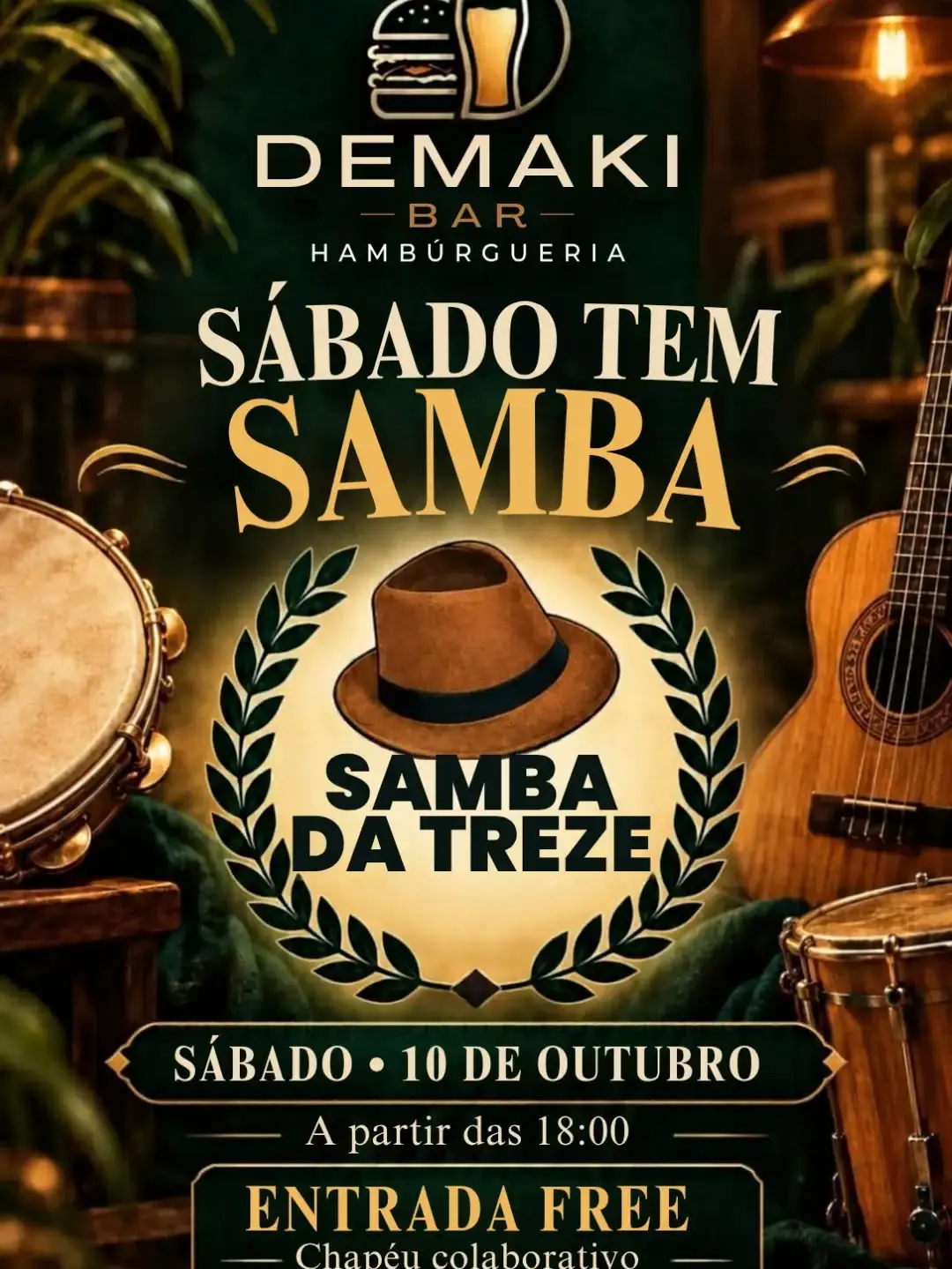 Flyer de Samba da Treze e Bixiga Samba da Treze