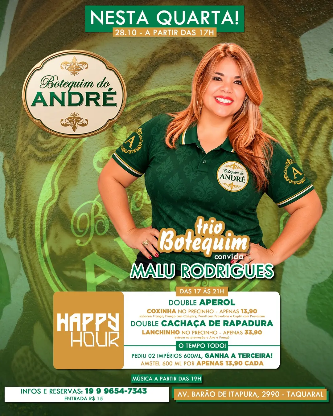 Flyer de Malu Rodrigues