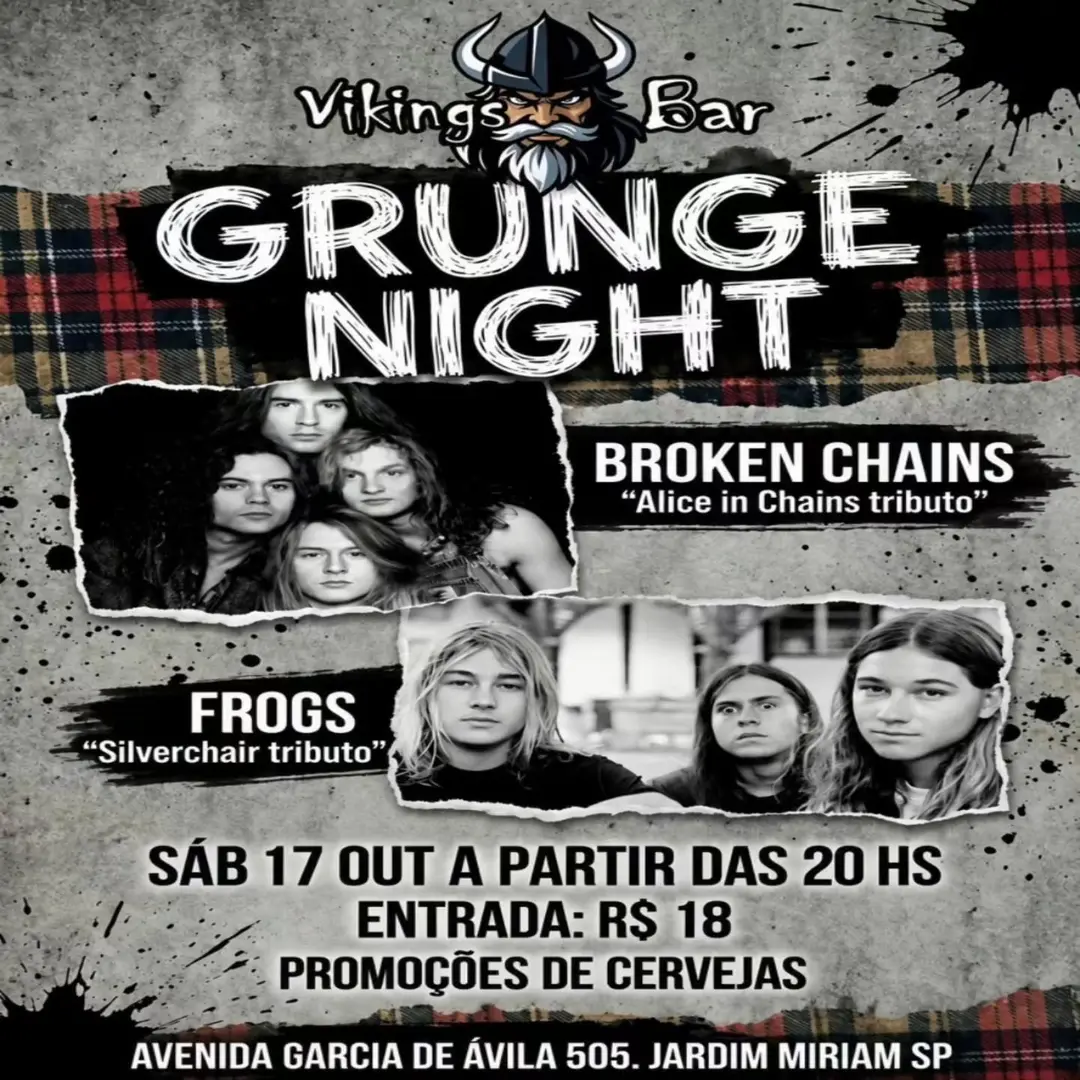 Flyer de Broken Chains e Frogs