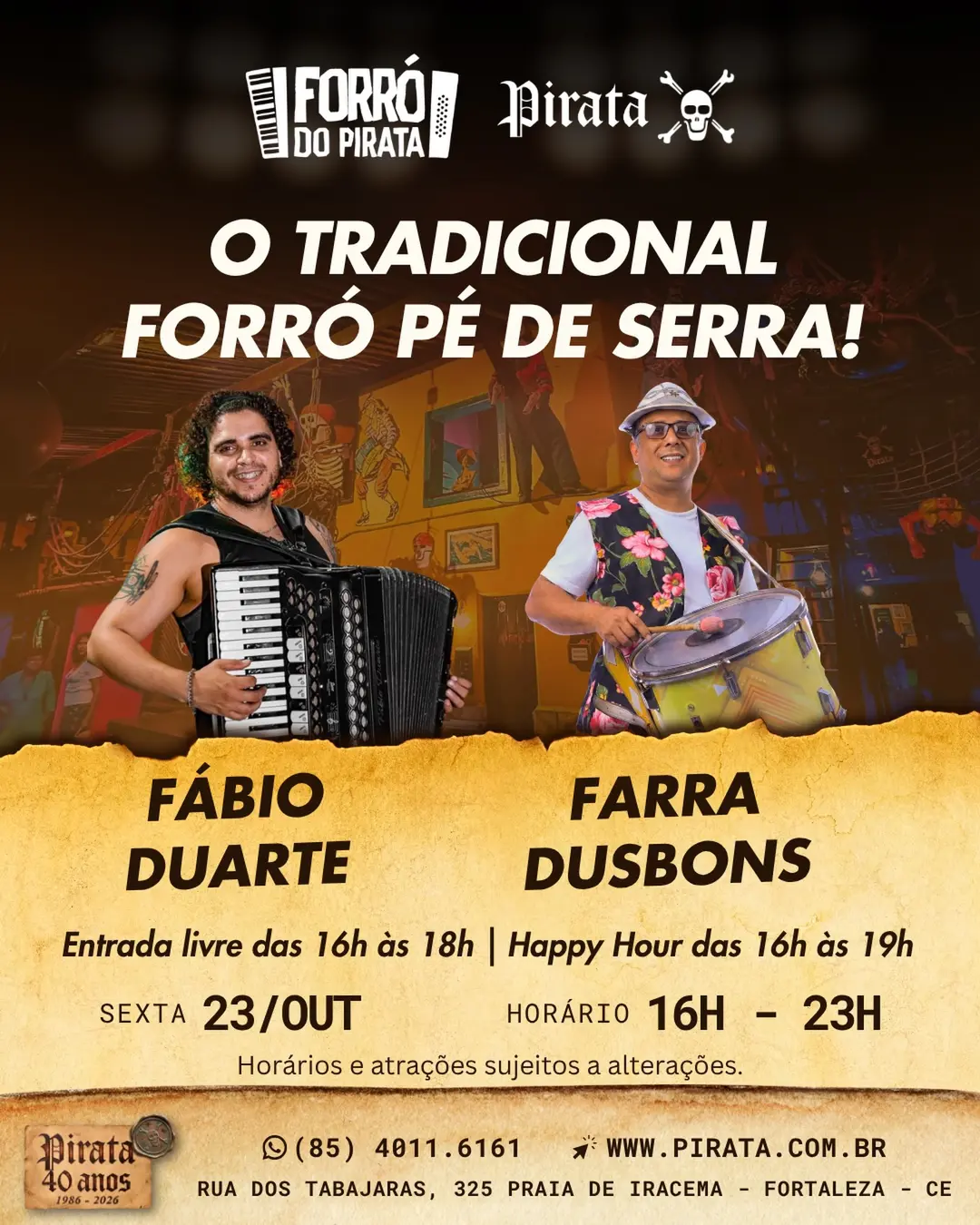 Flyer de Fábio Duarte e Farra Dusbons