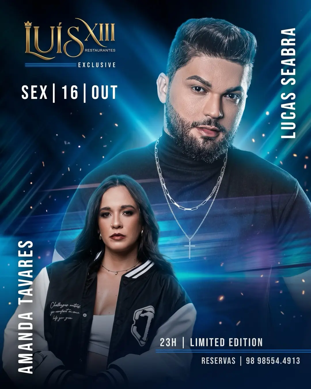 Flyer de Lucas Seabra e Amanda Tavares