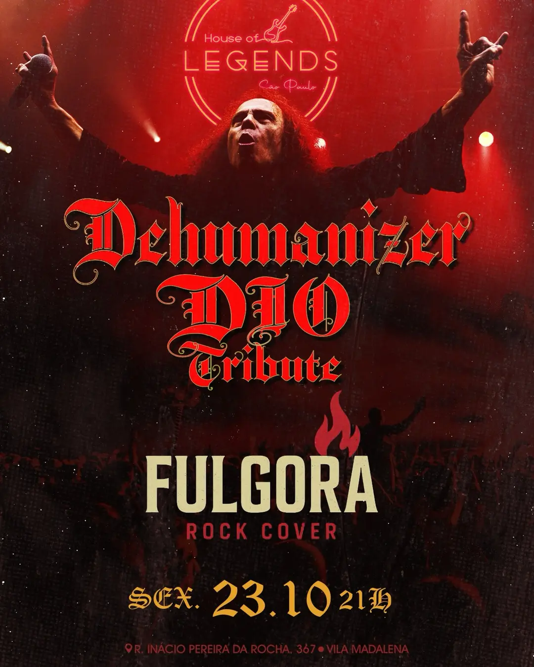Flyer de DEHUMANIZER e FULGORA