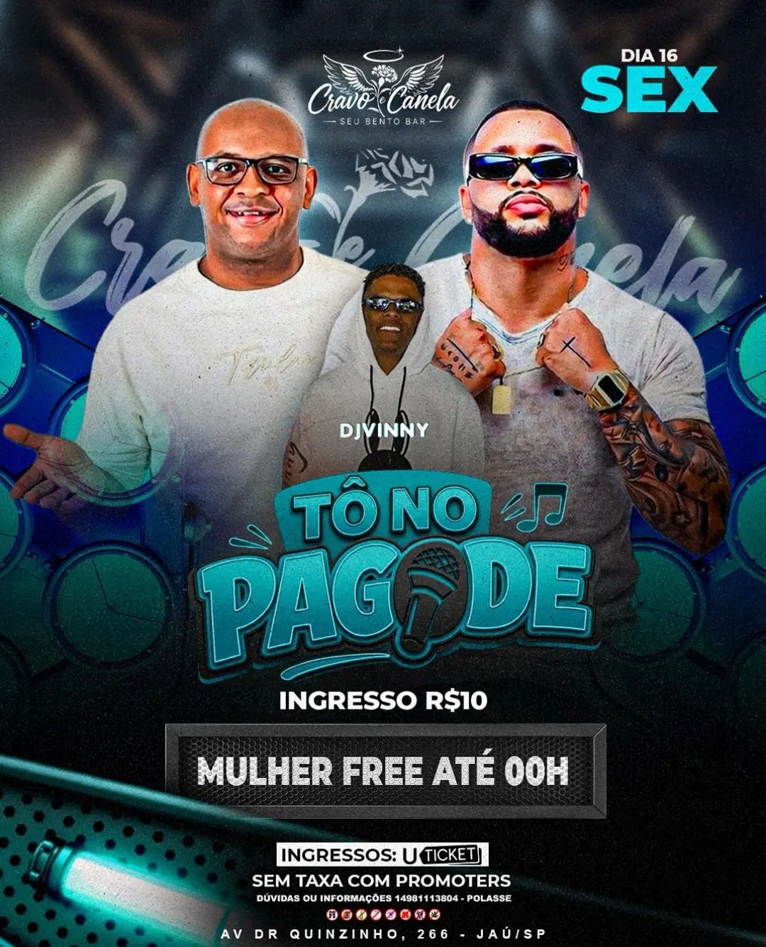 Flyer de Grupo Tono Pagode e Vinny