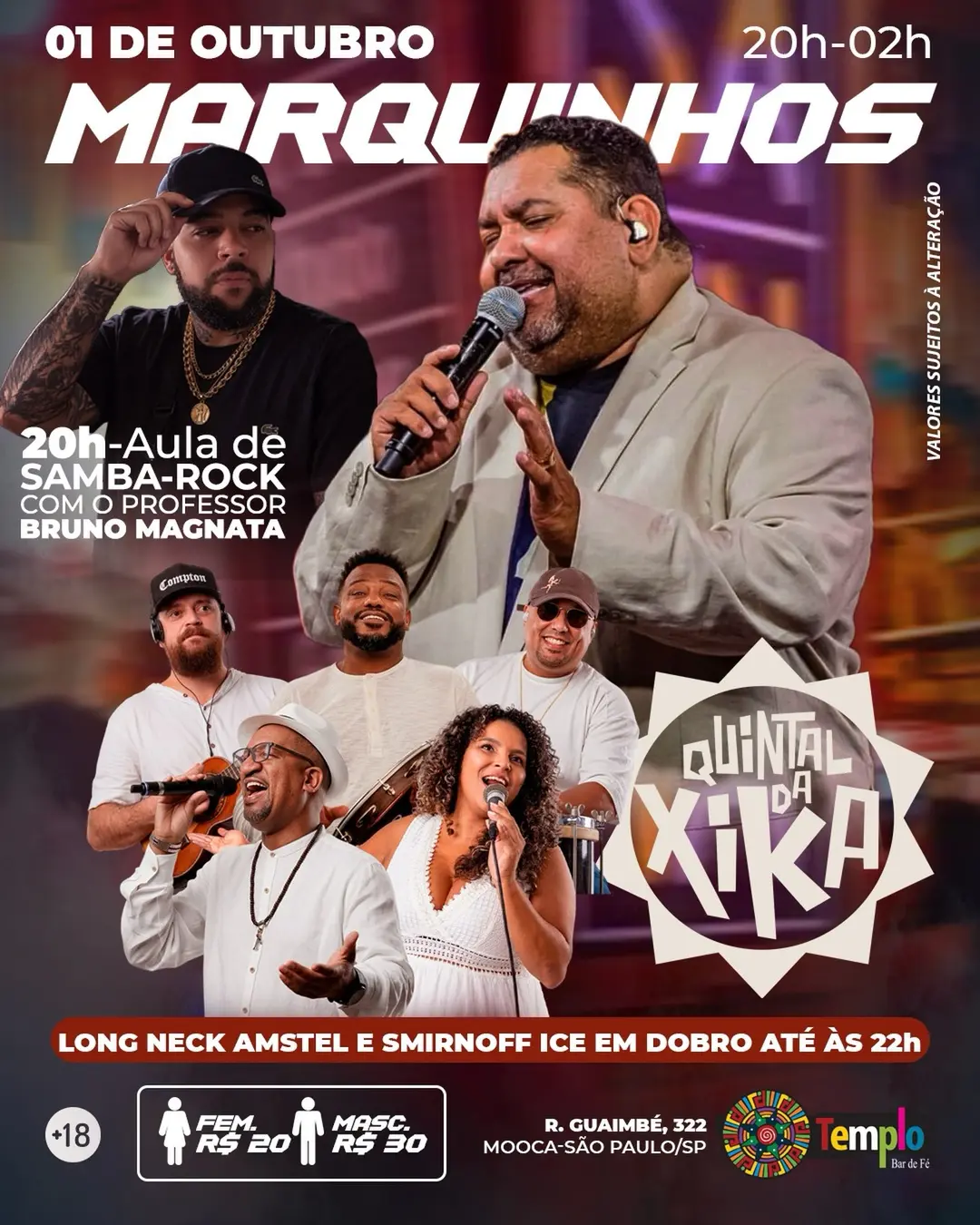 Flyer de Quintal da Xika e Marquinhos Sensação