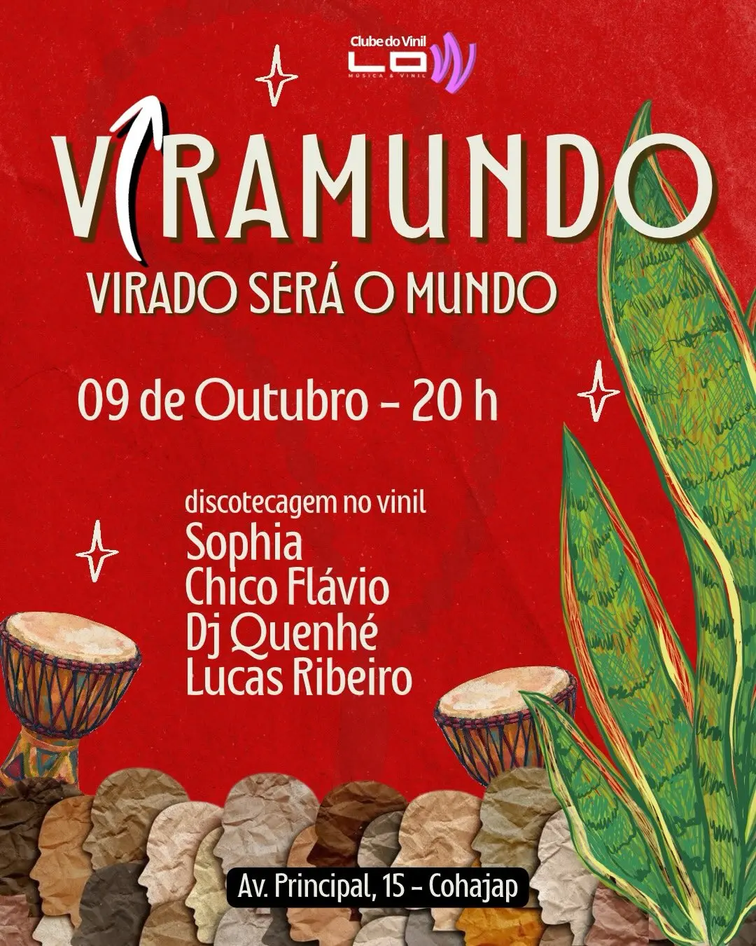Flyer de Sophia, Lucas Ribeiro, Chico Flávio e Dj Quenhé