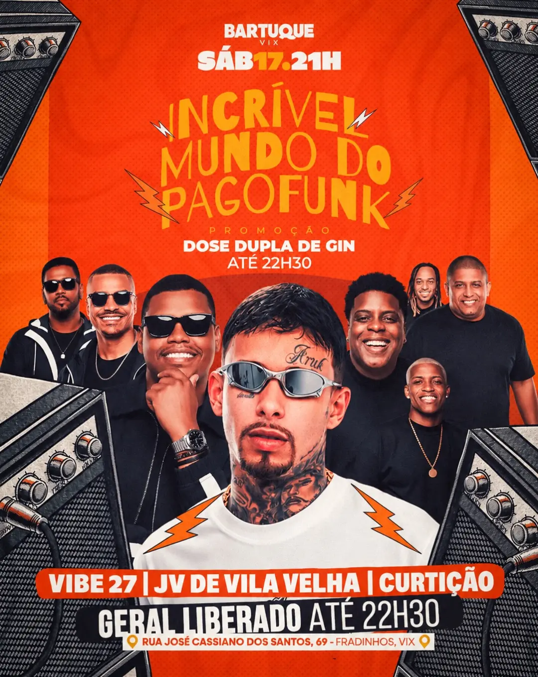 Flyer de Grupo Vibe 27, Grupo Curtição Ofc. e DJ JV