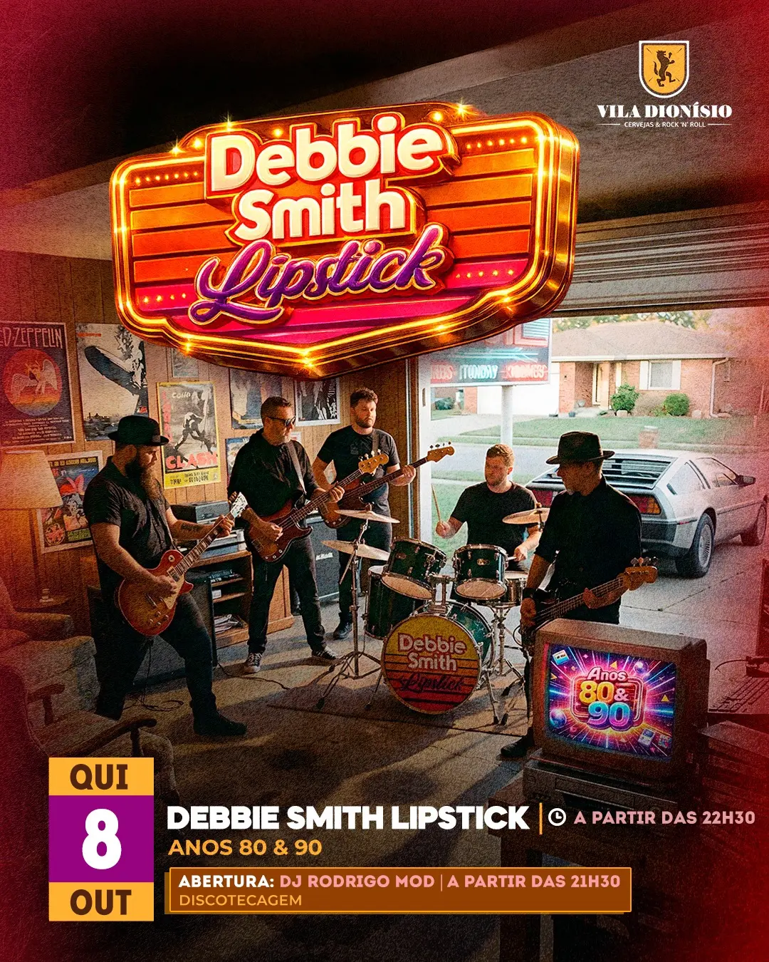 Flyer de Debbie Smith Lipstick e DJ Rodrigo Mod