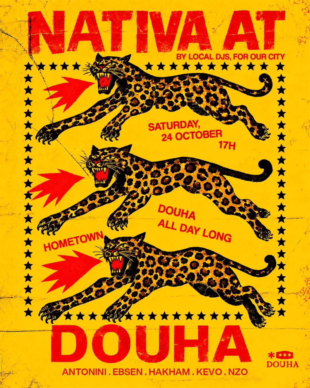 Flyer de Antonini, Bruno Ebsen, Hakham, Kevo, Nzo e Nativa