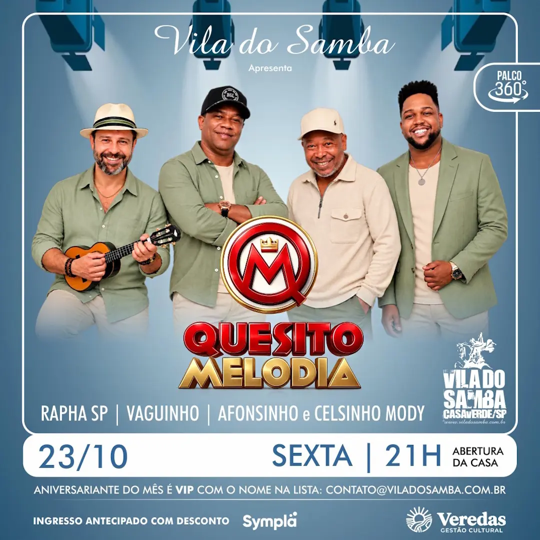 Flyer de Grupo Quesito Melodia, Paulo Souza e Quesito Melodia