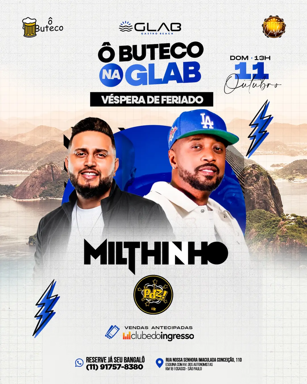 Flyer de Zóio Cantor e Miltinho