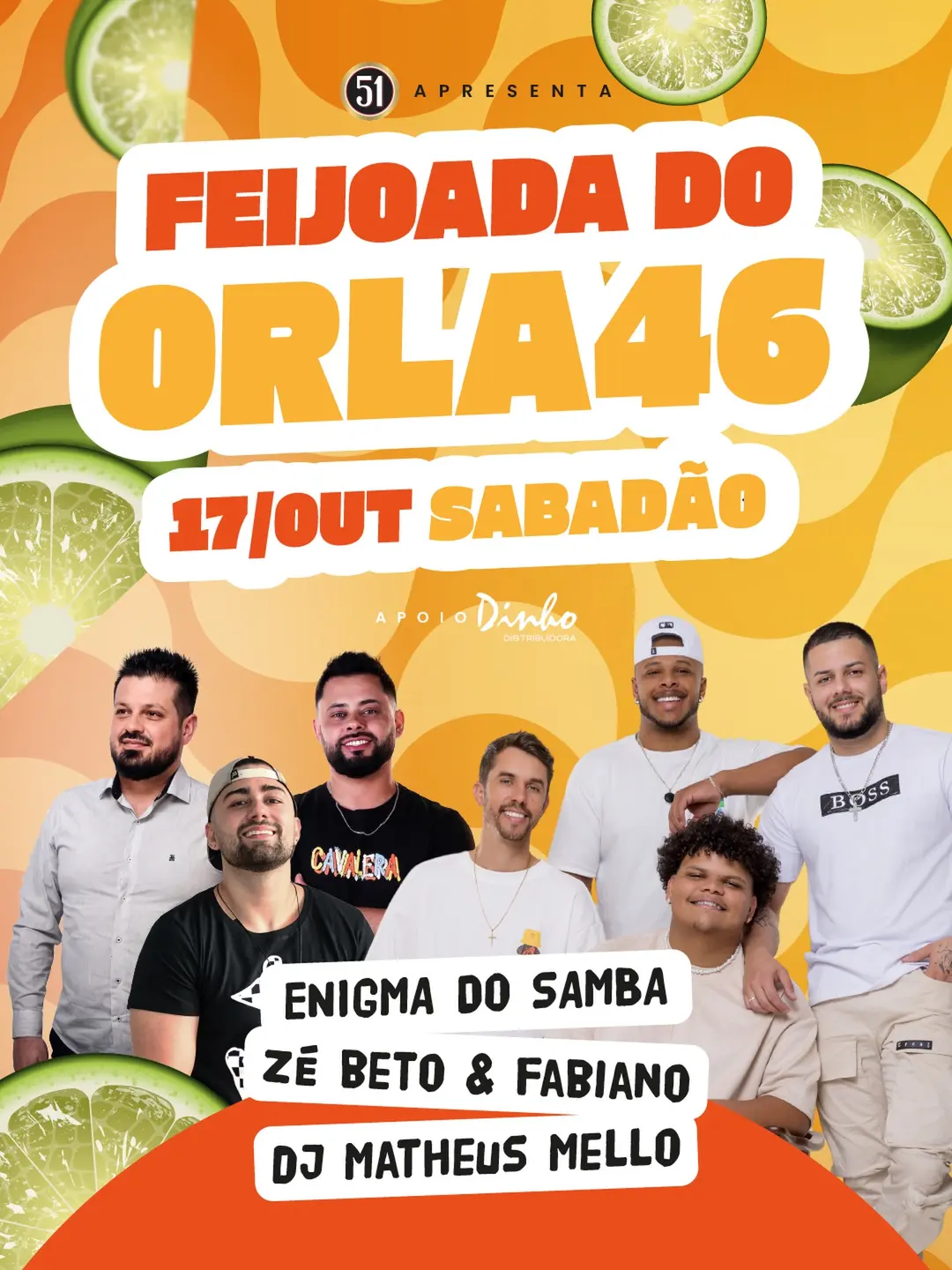 Flyer de DJ Matheus Mello, Enigma do Samba e Zé Beto & Fabiano