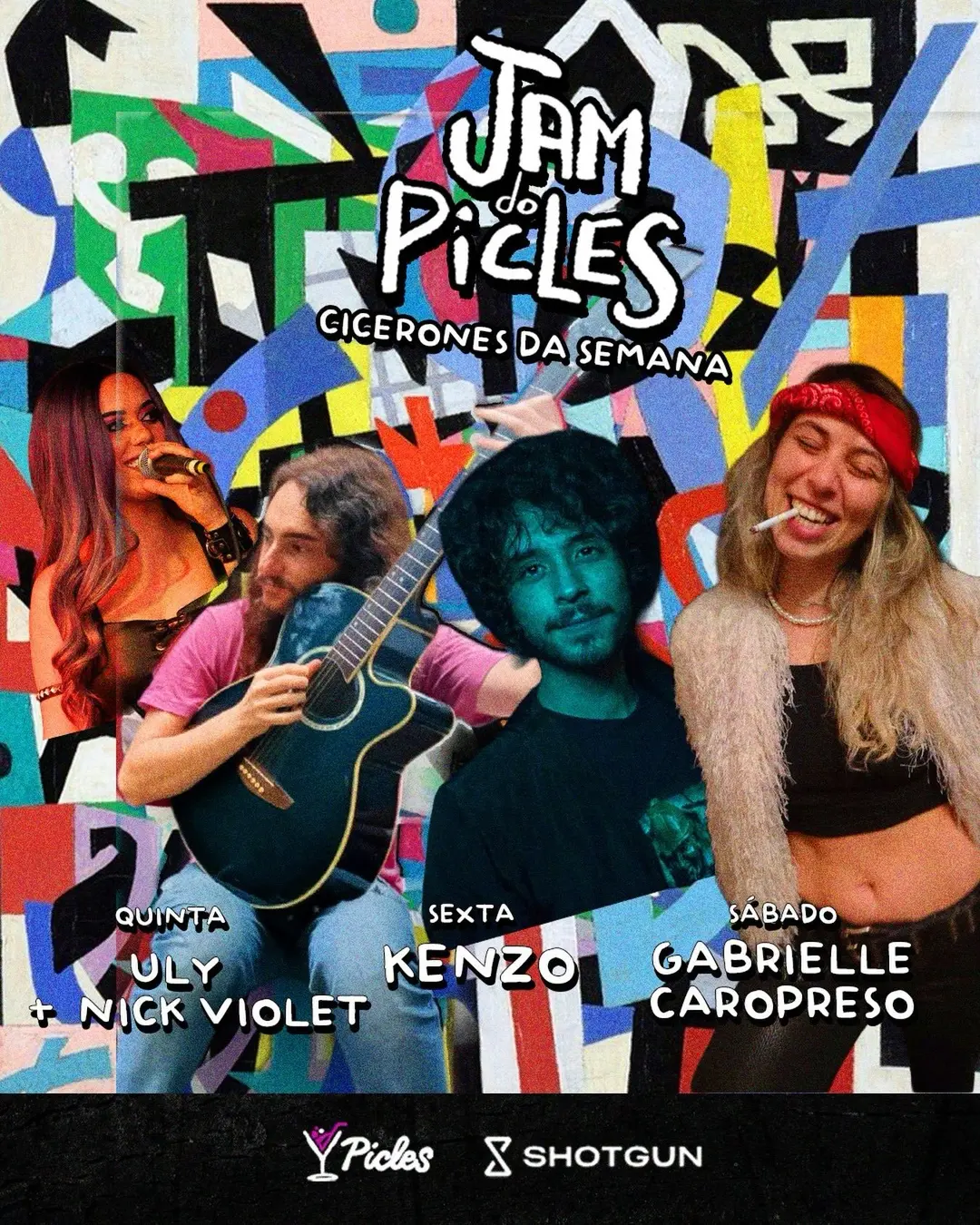 Flyer de Nina Anderson, Safa, Bazuros e mais 3 artistas