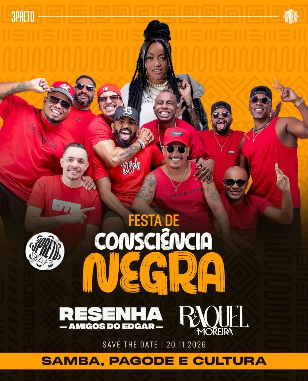Flyer de Pagode do Fêijão e mais 3 artistas