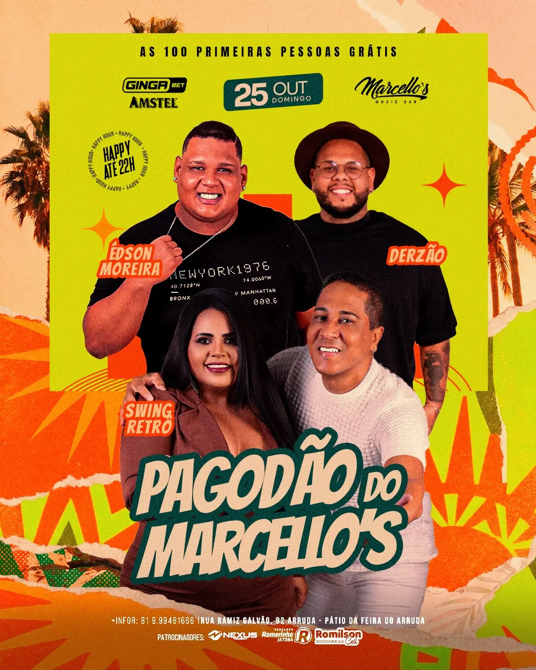 Flyer de Édson Moreira, Derzão e Swing Retrô