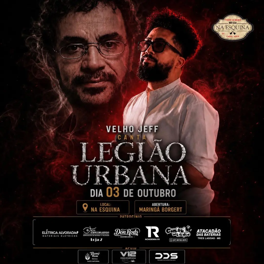 Flyer de Velho Jeff, Maringa Borgert e mais 3 artistas