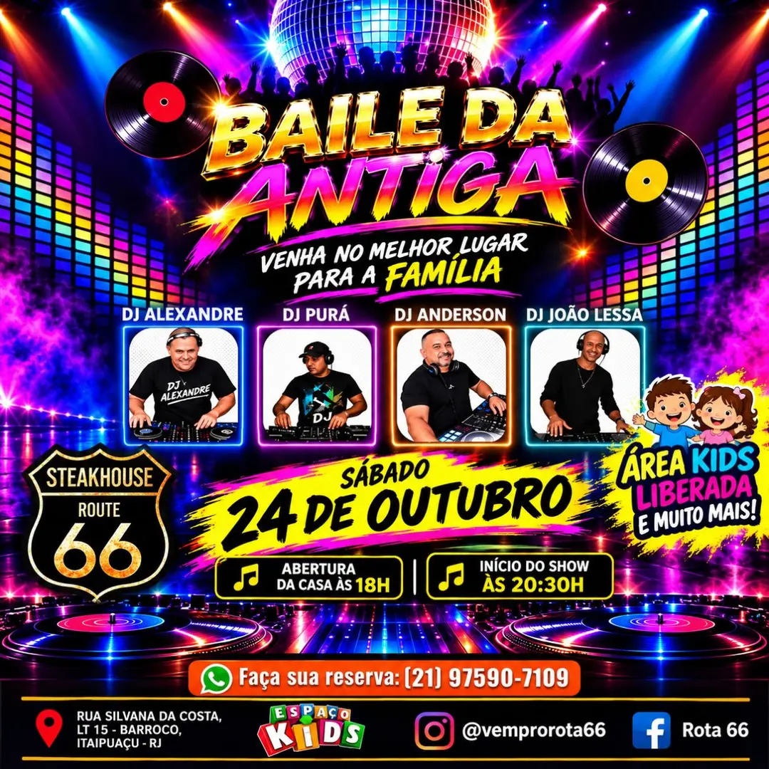 Flyer de Dj Anderson, DJ Alexandre, DJ Purá e DJ João Lessa