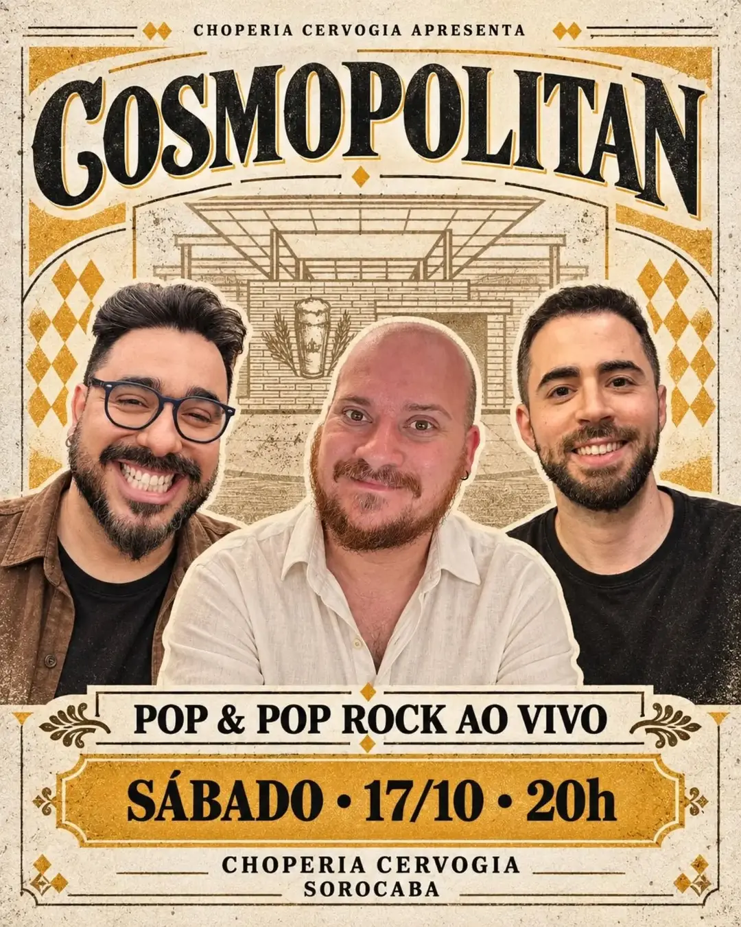 Flyer de Banda Cosmopolitan e Cosmo