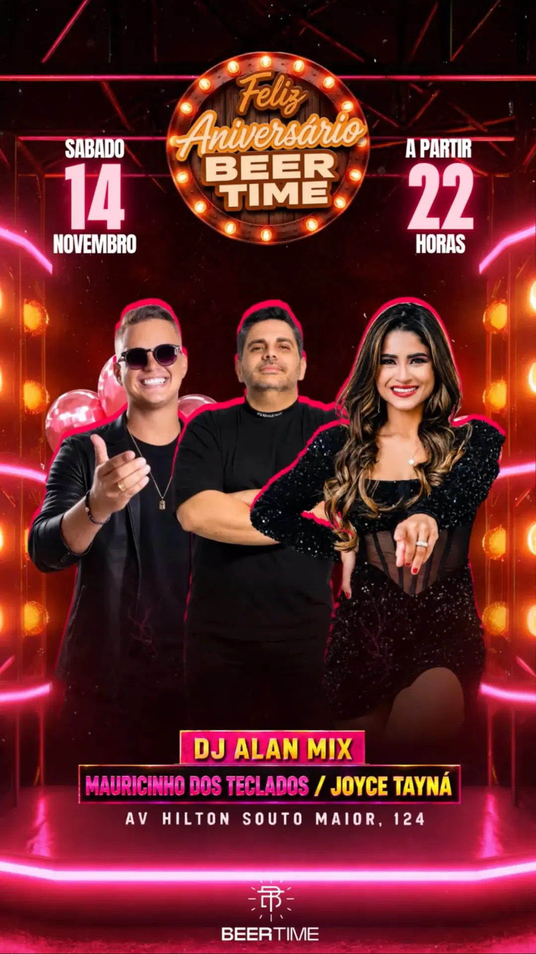 Flyer de Mauricinho dos Teclados, DJ Alan Mix e Joyce Tayn á