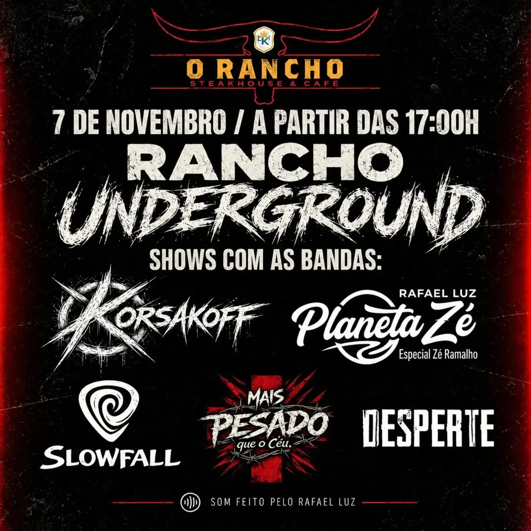 Flyer de Korsakoff, Mais Pesado que o Céu e mais 4 artistas