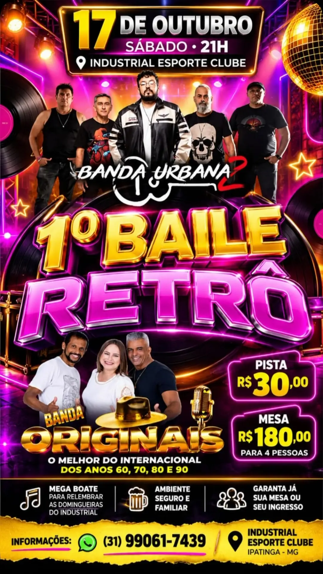 Flyer de Banda Urbana 2 e Banda Originais