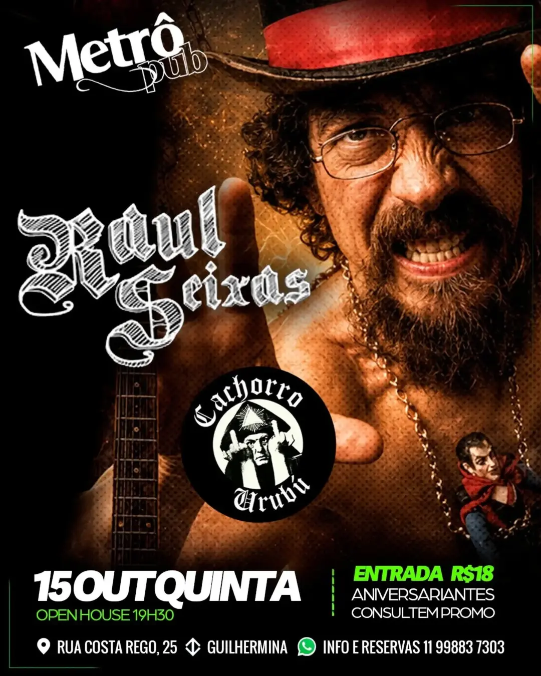 Flyer de Banda Opium e Fenf Carvalho