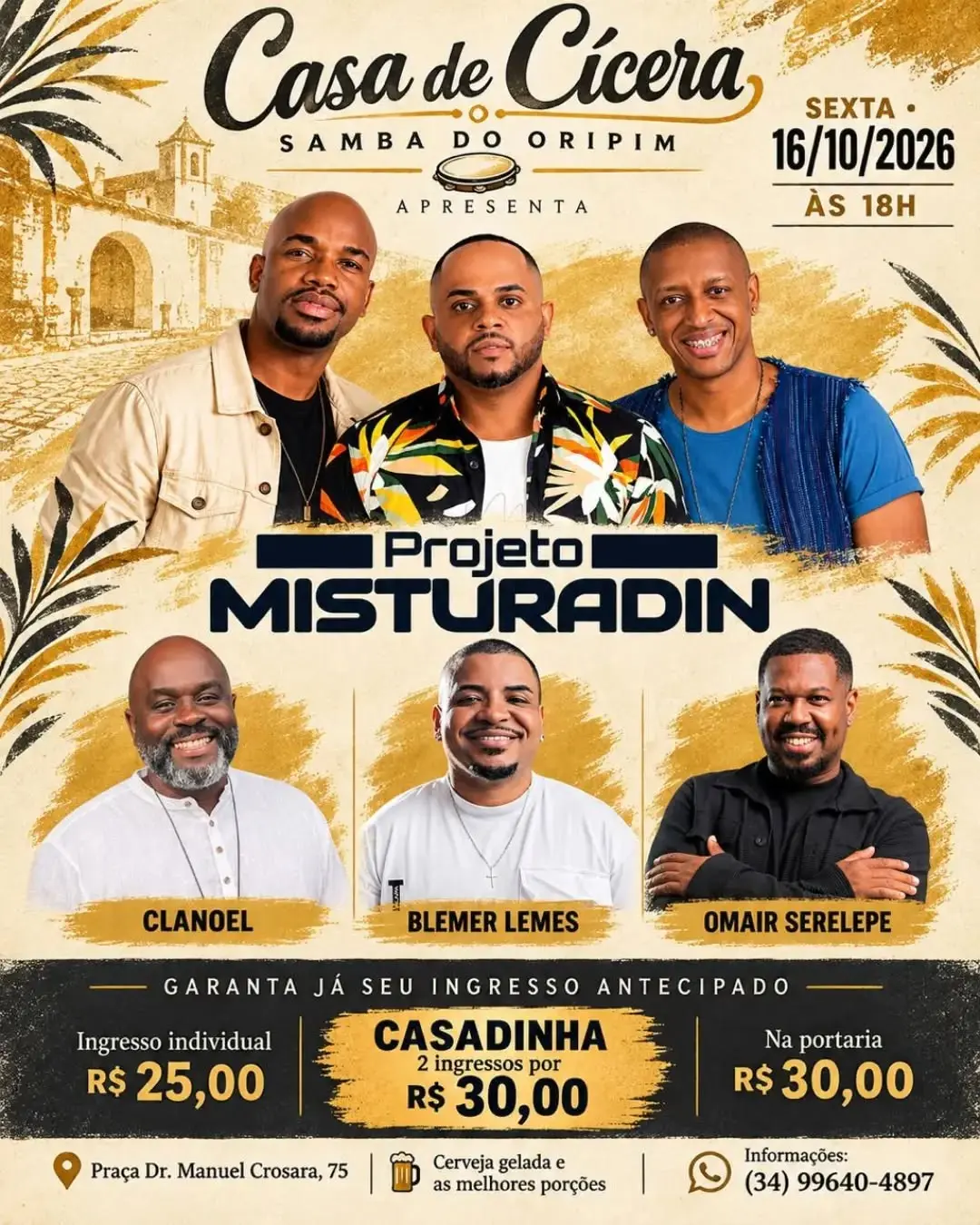Flyer de Netinho Projeto Misturadin e mais 4 artistas