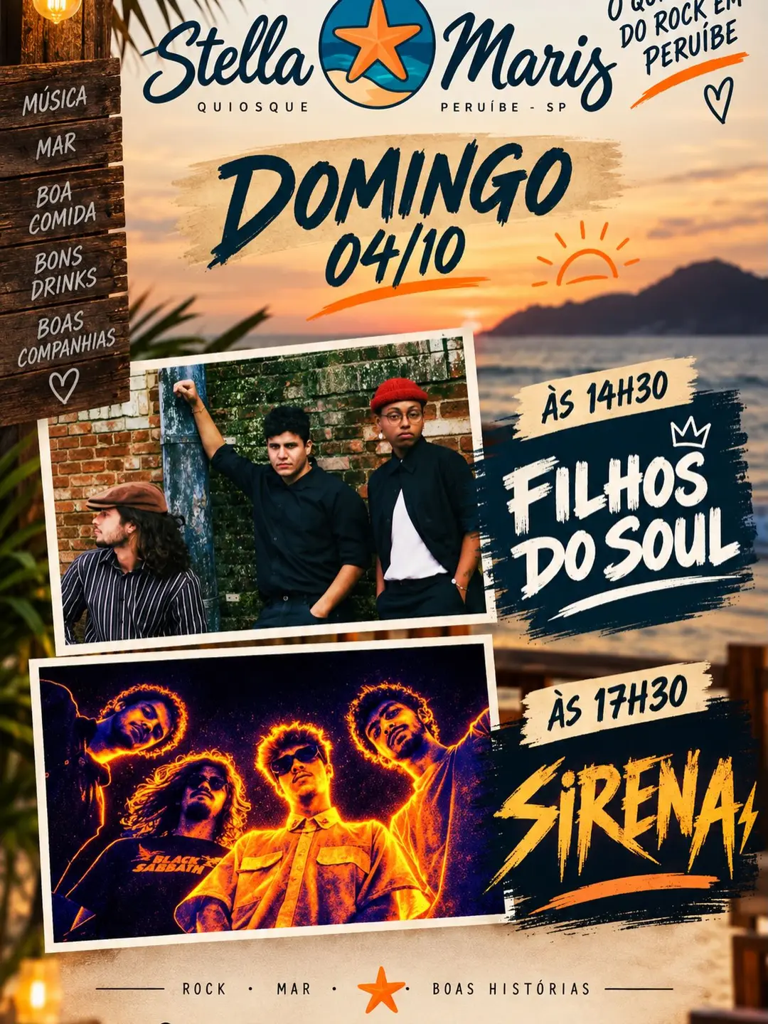 Flyer de Filhos do Soul e Sirena