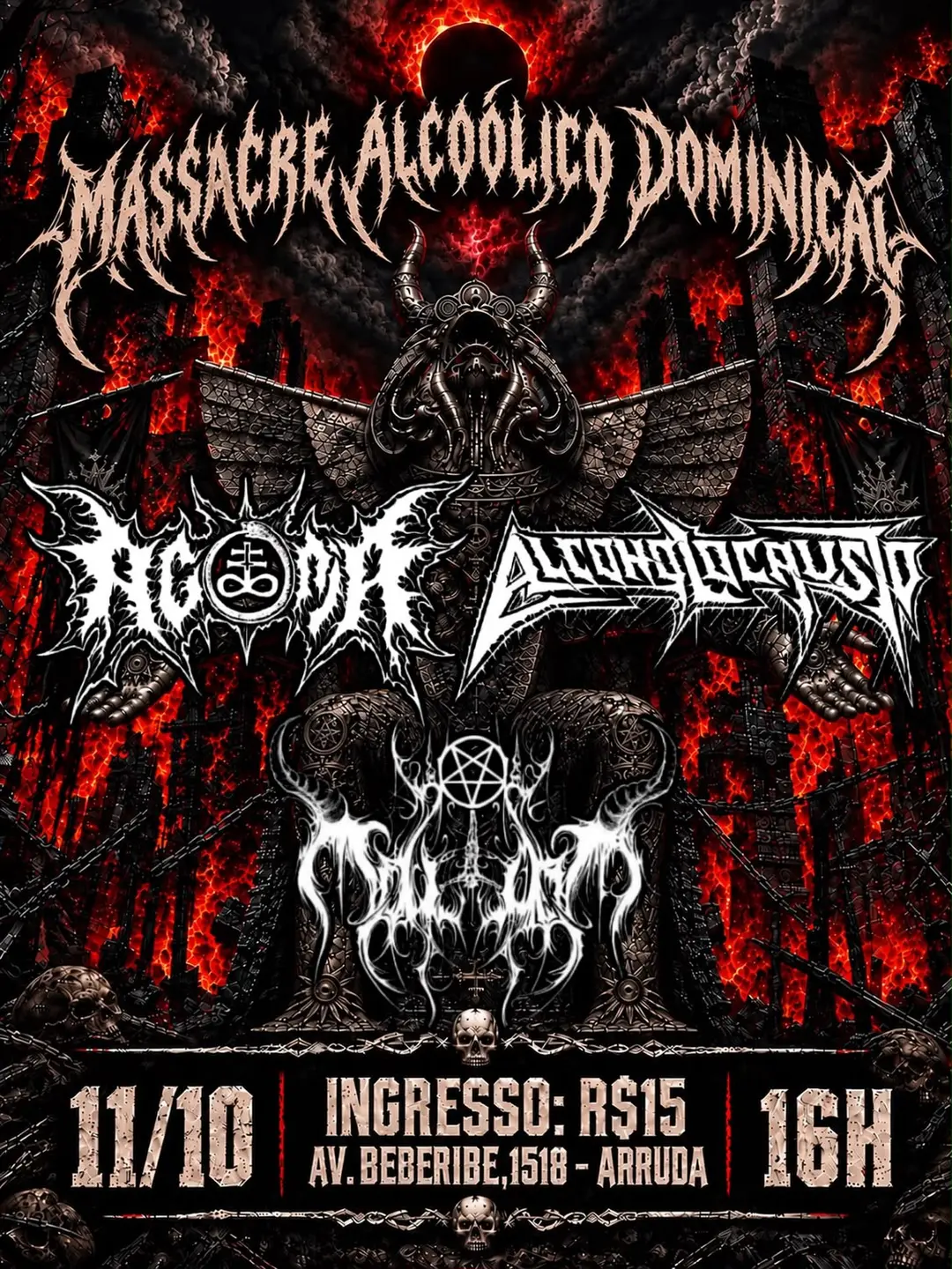 Flyer de Agonia, Moloch e Alcoholocausto