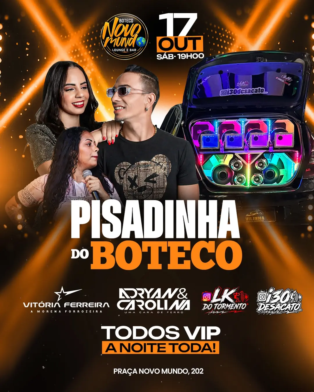 Flyer de Vitoria Ferreira, Adryan e Carolina e mais 2 artistas