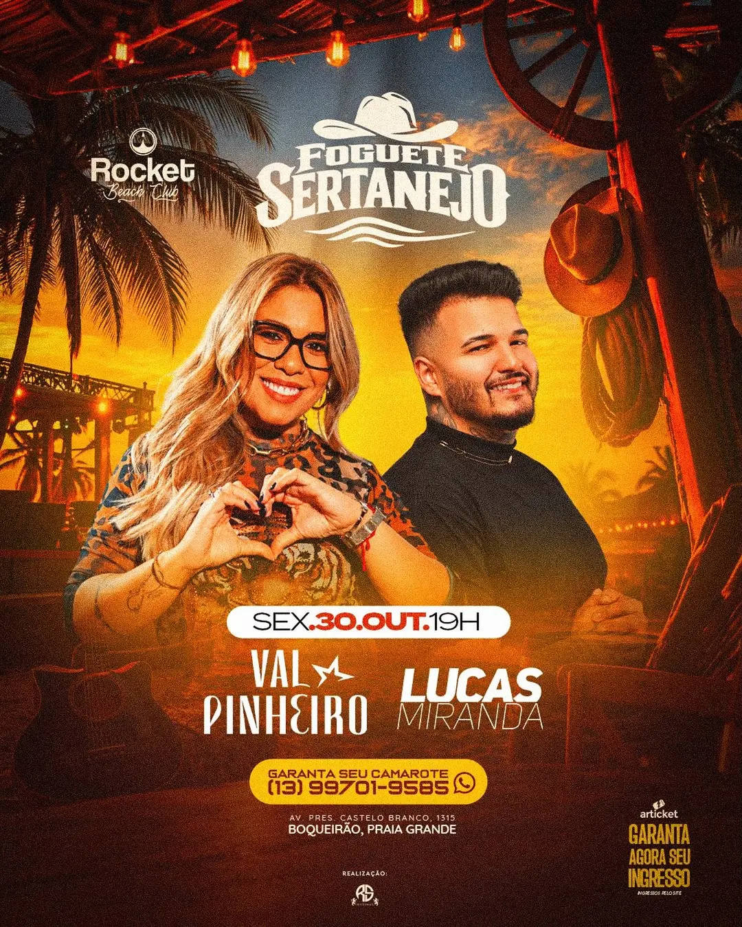 Flyer de Lucas Miranda e Val Pinheiro